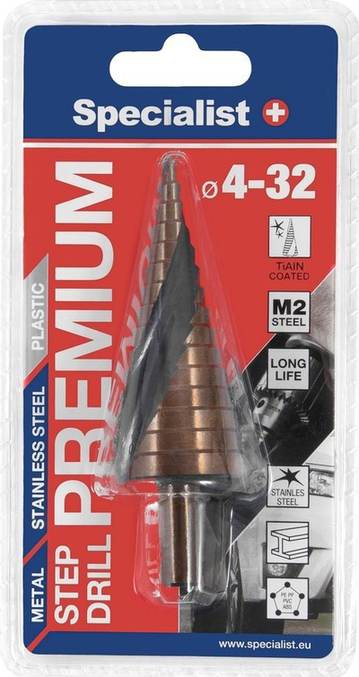 Stërvilë graduale Specialist+ Premium, M2 TiN, 4-32mm, ngjyrë bronz
