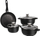 Set tenxheresh ORION GRANDE, 7 pjesë, sipërfaqe jo-ngjitëse, i zi