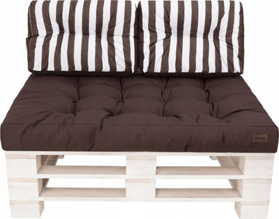 Jastëkë për mobilje me paleta HobbyGarden LEO, set 120x80cm, 2 mbështetëse, gri