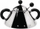 Сад за шеќер Alessi Sugar Bowl with Spoon, со лажичка, црн