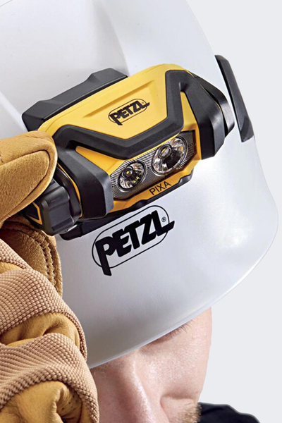 Llambë koke Petzl PIXA E120AA00, 450 lumens, IP68, e zezë me të verdhë
