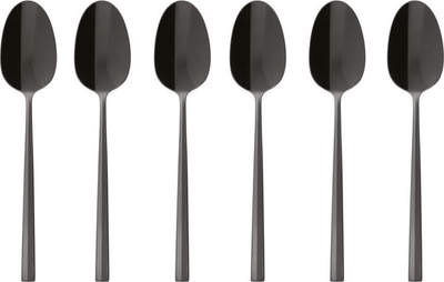 Set lugë ëmbëlsire Sambonet Rock, 6 copë, çelik inox, argjendtë