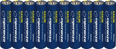 Bateri alkaline Esperanza AAA, 1.5V, 10 copë, për shumë lloj pajisjesh