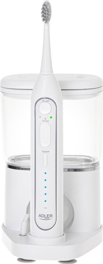 Furçë dhëmbësh sonike me irrigator Adler AD 2180, 500ml, USB C, e bardhë