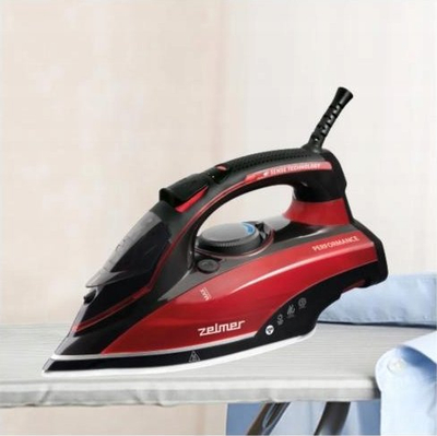 Пегла на пареа Zelmer ZIR3210, 3200W, керамички табан, црна со црвена