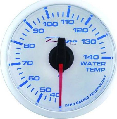 Мерaч за температура на вода Depo Gauge WBL, 52 мм, бело и сино осветлување