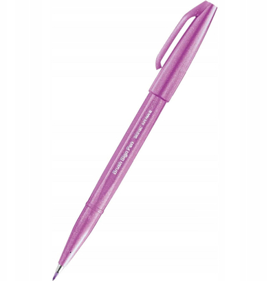 Set stilolapsash furçë Pentel Brush Sign SES15C P2X, rozë, vjollcë