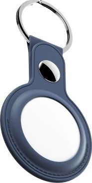 Држач за клучеви KeyBudz кожен приврзок за AirTag, сет 2 парчиња, сина