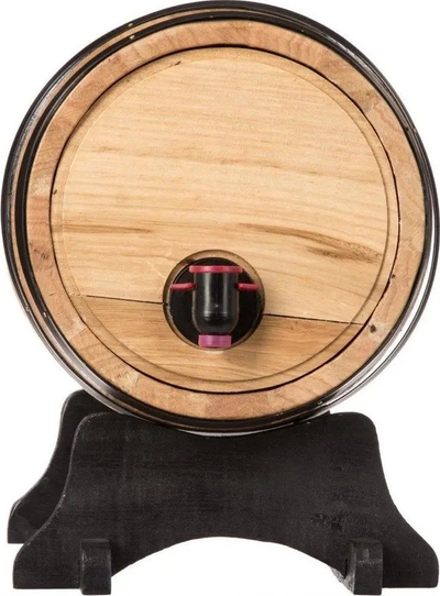 Мала бочва за вино за сервирање, 5.5L, природно дрво