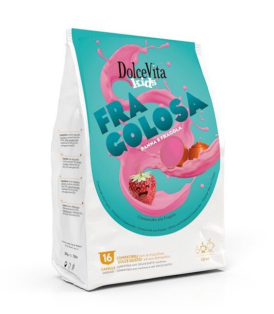 Dolce Vita Kids Fragolosa, përzierje kompatibile me Dolce Gusto® (16 kapsula)