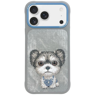 Kllëf telefoni Nimmy Big Eyed Pet 2.0 Dog për iPhone 17, TPU, me qen te dizajni, gri