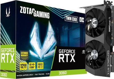 Kartë grafike GeForce RTX 3060 Twin Edge OC, LHR, 12GB GDDR6 (ZT-A30600H-10M) 
