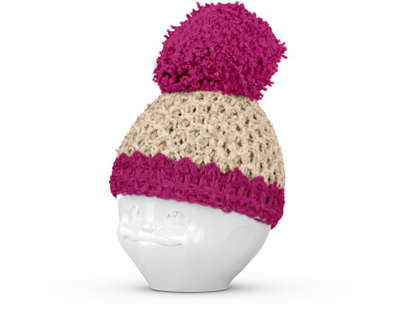 Kupë për vezë 58 Products Ivory Fuchsia, me kapelë leshi, rozë