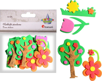 Stickerë shkumë 3D Titanum Flowers Trees Grass, set 12 copë, shumëngjyrësh