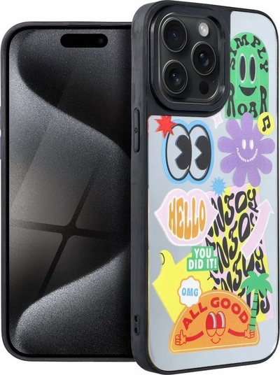 Силиконска маска Roar Chill Flash за iPhone 14 Pro Max, огледален дизајн, повеќебојна