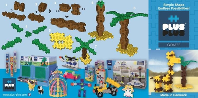 Set ndërtimi Plus-Plus Mini Tube Giraffe, 100 copë, shumëngjyrësh