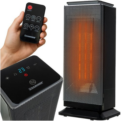 Ngrohës elektrik keramik Kaminer Lumni 2.0, 2000W, me telekomandë, i zi