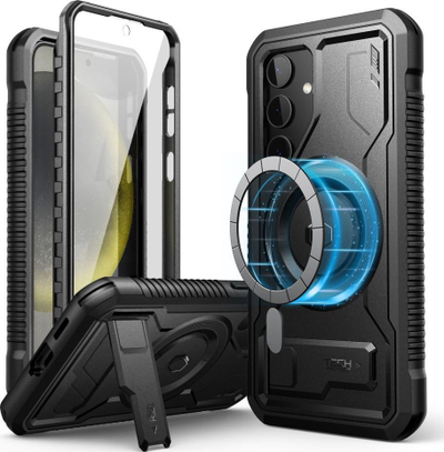 Kapotë telefoni Tech-Protect Kevlar MagSafe, Galaxy S24 Plus, me mbajtëse, e zezë