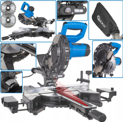 Sharre kapaku miter Geko G82020, 210mm, mekanizëm rrëshqitës, blu e zezë