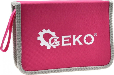 Set veglash universal GEKO G10107, 23 pjesë, me kuti, rozë