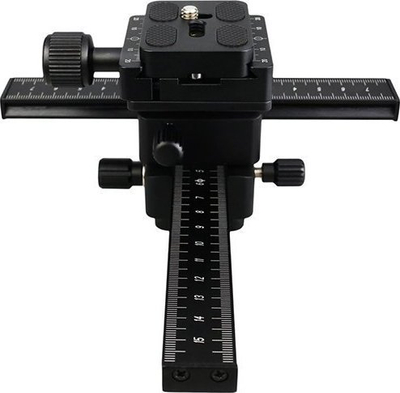 Shinë makro për tripod Kiwifotos FC-1II, 4 drejtime, pllakë Arca Swiss, e zezë
