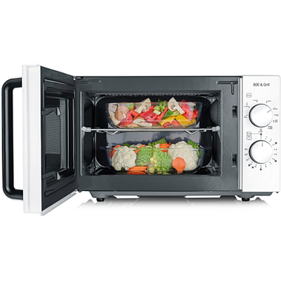 Mikrovalë me grill Severin 7766, 20L, 800W, e bardhë e zezë