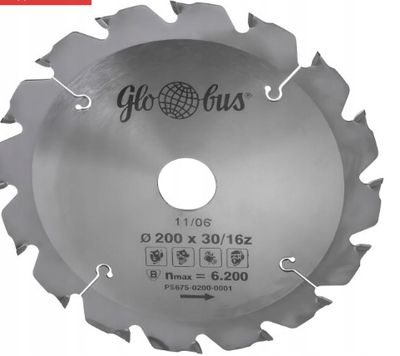 Teh rrethor Globus Wood Blade 200x30, 16 dhëmbë, ngjyrë argjend