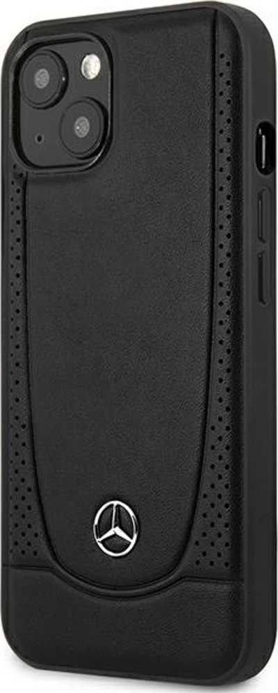 Kapak telefoni Mercedes MEHCP15MARMBK për iPhone 15 Plus 6.7", lëkurë, i zi