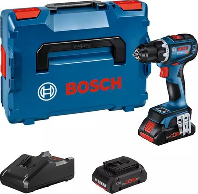 Berbil me bateri Bosch GSR 18V-90 C, 18V, 2x 4Ah, blu