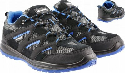Këpucë pune HöGERT Elster Ultra Lightweight, pa hundë hekuri, me shollë antirrëshqitëse SRC, të zeza me blu