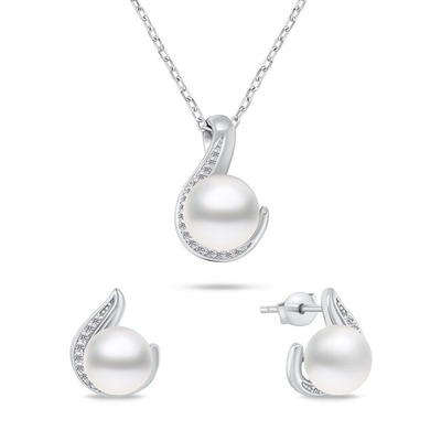 Set qafore + vathë Brilio Silver, të bardhë
