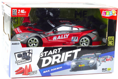 Makinë garash me telekomandë LeanToys Drift, 1:16, 30 km/h, e kuqe e zezë