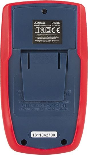 Multimetër Xtreme DT33C me ekran LCD, matje DC/AC, portokalli