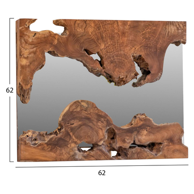 Pasqyrë katrore teak 62×62×5 cm (HM9361)