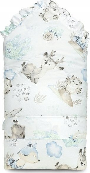 Mbështjellëse bebe Walk Baby Nest Cone, 75x75cm, me volan, e bardhë