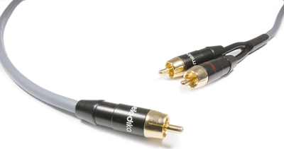 Аудио кабел Melodika MDSWY30G Y за сабвуфер, 1 во 2 RCA, 3m, Gunmetal