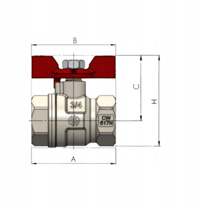 Valvul fluture Arco SENA VA30, 1/2", lidhje FF