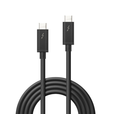 Kabllo Lindy Thunderbolt 3, 2m, pasiv, e zezë
