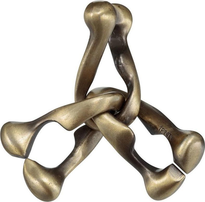 Puzzle metalik HUZZLE CPTRI Trinity, brainteaser mekanik, niveli 6