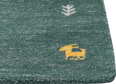 Тепих од волна CALTI Wool Gabbeh, 140 x 200 cm, зелен
