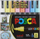 Set stilolapsa Posca PC1MC, majë ekstra e hollë, 8 copë, ngjyra pastel