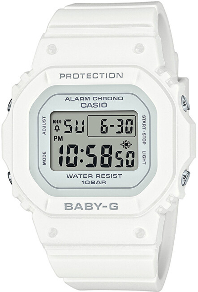 Orë digjitale për femra Casio Baby-G, e bardhë