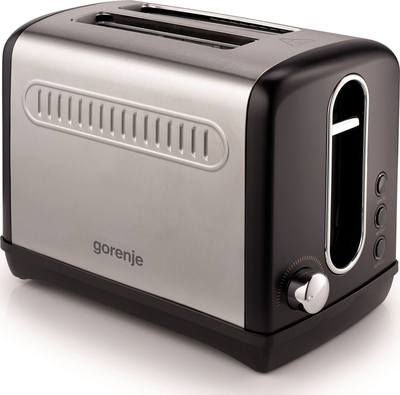 Toster Gorenje T1100CLBK, 1100W, i zi / argjendtë