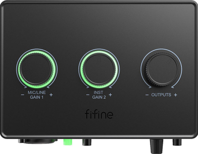 Audio interface Fifine AMPLI1, XLR me phantom 48V, USB C, i zi