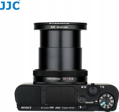 Set adapter filtrash JJC për Sony RX100 II III IV V, 52mm, me kapak lenteje, i zi