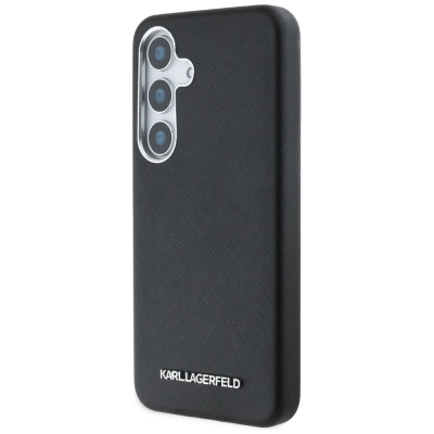 Kapak telefoni Karl Lagerfeld Saffiano për Samsung Galaxy S25, me MagSafe, i zi