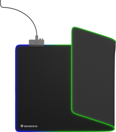 Mousepad gaming Genesis BORON 500 XXL RGB Logo, sipërfaqe speed, XXL, i zi