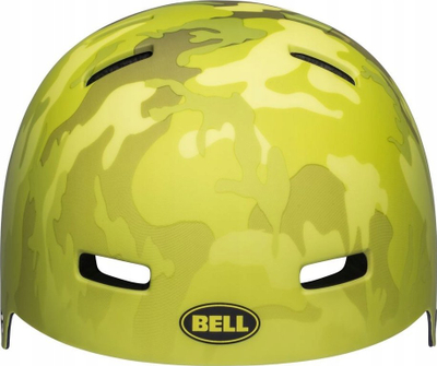 Helmet biçiklete për fëmijë Bell SPAN Junior, madhësia S, 10 vrima ajrimi, e verdhë kamuflazh