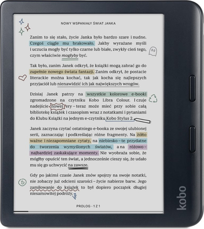 Kobo Libra Colour eReader, 7" E Ink Kaleido 3 Дисплеј, 32GB, Црн