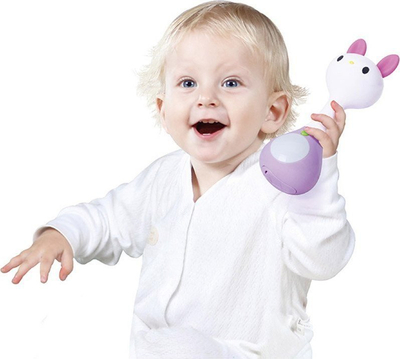 Loderë rattle ZA3087B Bunny, muzikore me drita, 15 cm, shumëngjyrëshe